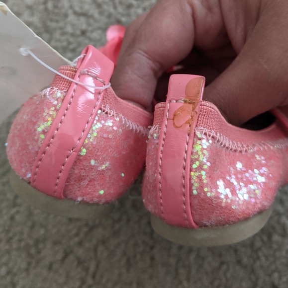Pink Glitter Covered Ballet Flats - Picture 3 of 4